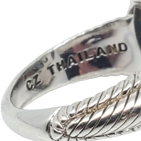 Judith Ripka Sterling Silver Heart Shaped Turquoise Doublet Ring Size 7 #21158 - Picture 5 of 9